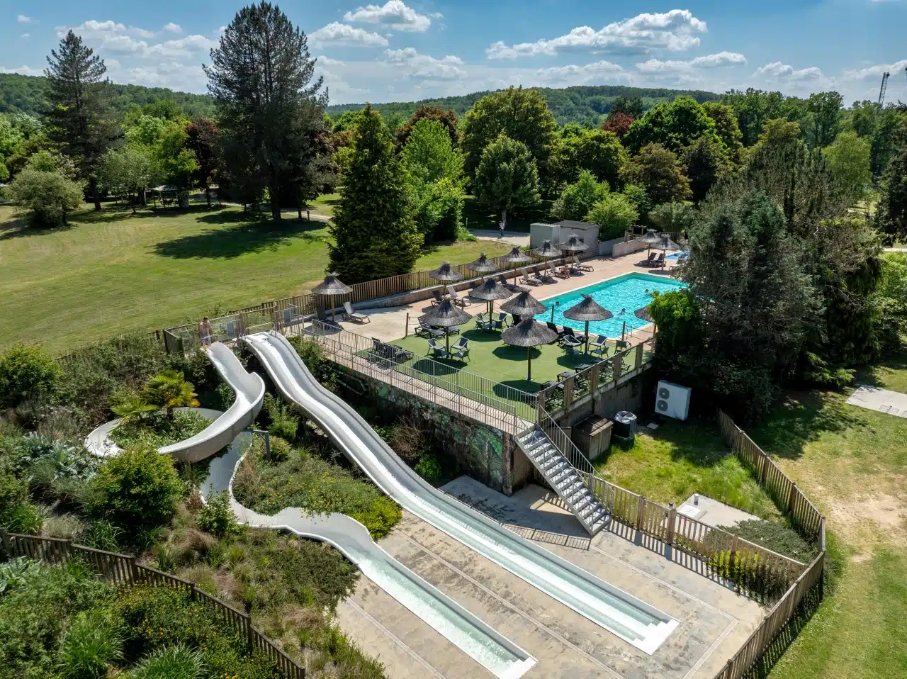 Water park 14 042 Camping Charente Gorges du Chambon Ciela Village Drone